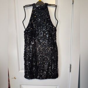 Black Sequin Halter Dress Small Funkitribe